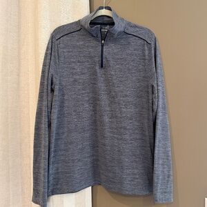 J. Crew Navy Blue Heather Performance 1/4 Zip Pullover, Hiking, Outdoors, Size M